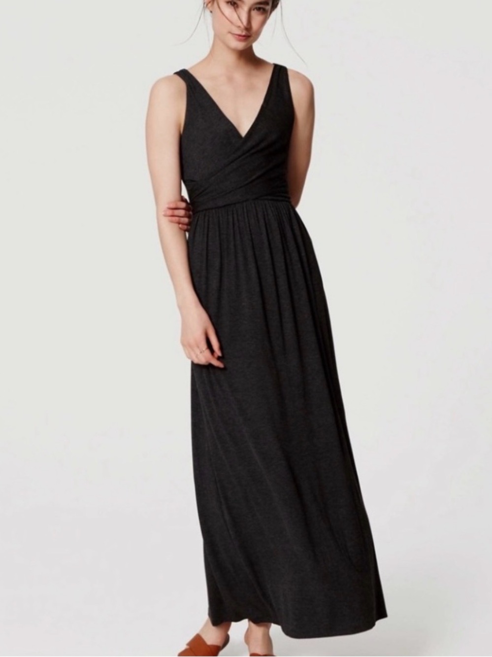 LOFT Jersey double V-Neck Maxi Dress
